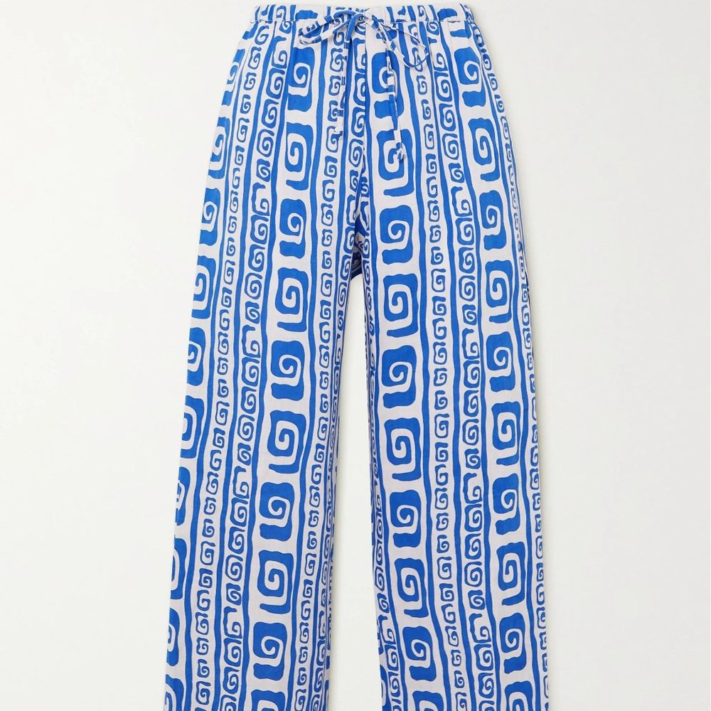 Faithfull the Brand Le Pacifique printed linen wide-leg pants